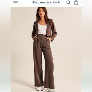 Abercrombie Wide leg trouser-NAVY BLUE